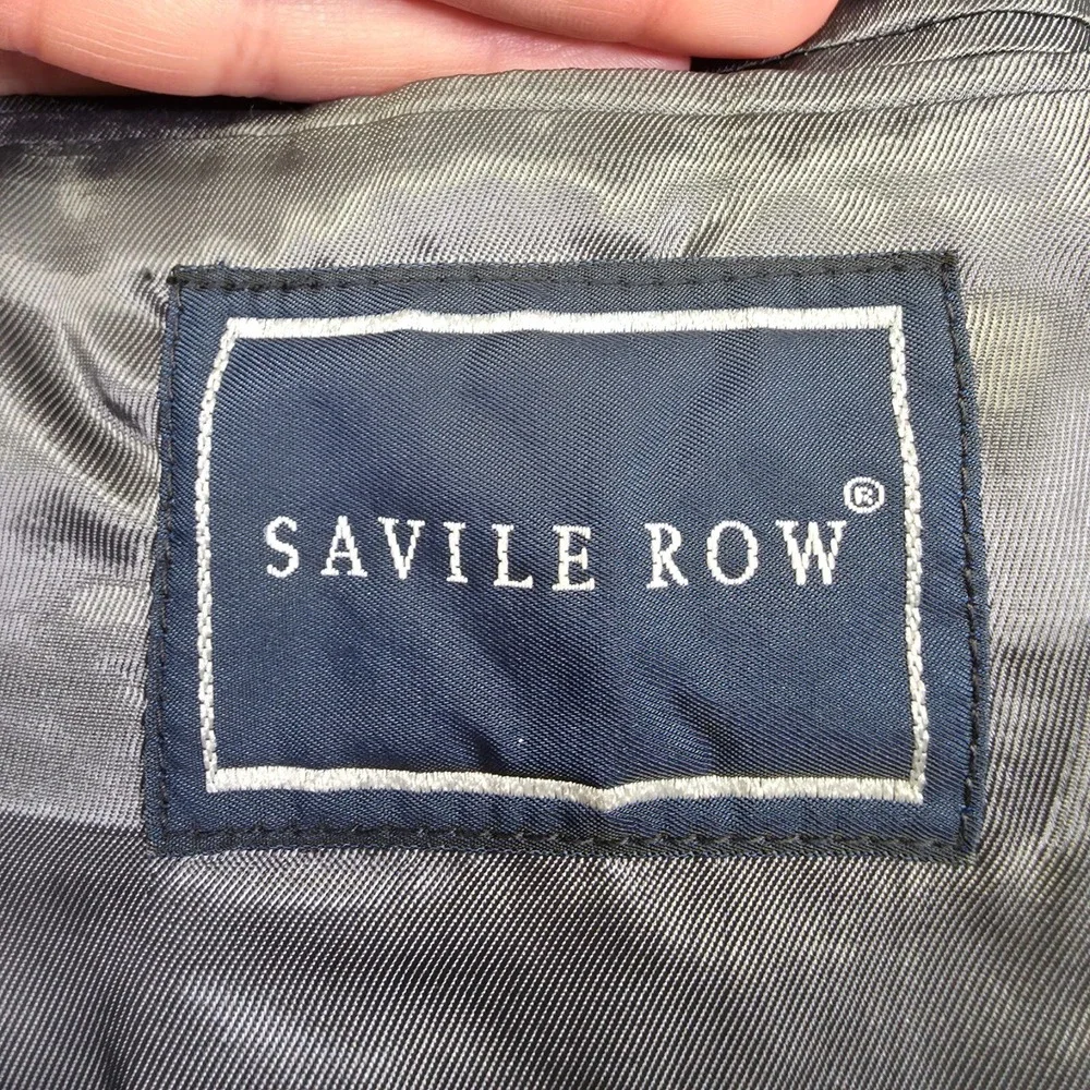 Savile Row Sport Coat Mens 42‎ Gray Herringbone Classic Wool Blazer Tweed Jacket